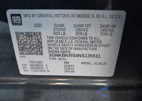 2022 Chevrolet Blazer Awd Rs from USA, damaged, VIN 3GNKBKRS4NS135511